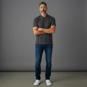 FIGS PRO Mens Charcoal Gray Slim Technical Pique Polo Shirt XXL NWT